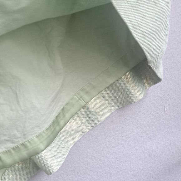 Maeve Anthropologie Shift Dress Women 14 Mint Metallic Green Linen Mentha Cutout - Picture 12 of 15